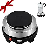 Artilife 500W Small Hot Plate Mini Hot Plate,Artilife 500w Small Electric Hot Plate,Mini Stove Electric Portable Stove Kitchen Cooktop Electric Heater,Perfect Size for Moka Pot 110V