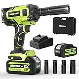 Robustrue Cordless Impact Wrench 1/2 inch, High Torque 737Ft-lbs (1000N.m) Brushless Impact Wrench, 5.0Ah Battery Impact Gun with 2600RPM, 1 Charger, 4 Sockets, Electric Impact Wrench for Car Truck