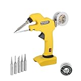 Cordless Soldering Iron Kit for Dewalt 20V MAX Battery, Mellif Soldering Iron Gun for Jewelry Making, 60W Welding Tool Automatic Feed with 2pcs 50g 0.04' Solder Wire & 5pcs Soldering Iron Tips