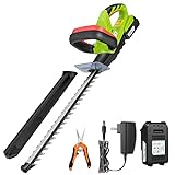 VIVOSUN 20' Cordless Hedge Trimmer, 20V Electric Bush Trimmer, 1400 RPM Shrub Trimmer, Dual-Action Laser Blade, 3/5' Cutting Capacity, Lightweight & Compact Trimmer, Battery and Fast Charger Included