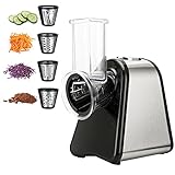 Szikawo Professional Salad Maker Electric Slicer/Shredder with One-Touch Control and 4 Free Attachments for fruits, vegetables, and potato