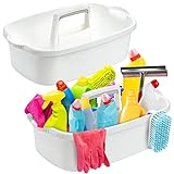 TOPZEA 2 Pack Cleaning Supplies Caddy, Large Plastic Cleaning Supply Organizer Bucket with Handle Portable Housekeeping Shower Tote Caddy Under Sink Tool Storage Baskets for Dorm, Bathroom, Kitchen