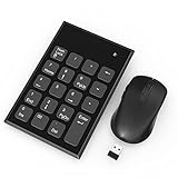 Wireless Numeric Keypad and Mouse Combo, 2.4 GHz Numeric Keypad Numpad 19 Keys, 3 Adjustable DPI Silent Mouse, Portable 10 Key for Laptop with Wireless Mouse Set for Laptop, PC, Desktop, Notebook