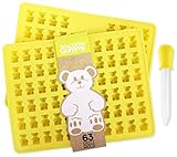 CLASSIC size GUMMY BEAR Candy Molds by The Modern Gummy; 2 Trays and 1 Dropper; SILICONE; Used to shape Jelly, Gelatin, Chocolate, Ice, Soap, Candy
