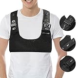 BOBLOV Body Camera Chest Mount, Dual Shoulder Vest for All Body Camera, Body Camera Harness, Durable Compact Velcro Wearing with Adjustable Size, Support Max 1.2m/3.9ft and Min 1.1m/3.6ft Chest Size