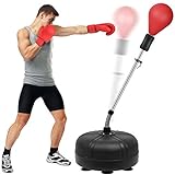 Midkawe Punching Bag with Stand for Adults & Kids, Adjustable Height Free Standing Boxing Reflex Bag, Ideal for MMA Reflex Speed Training, Fitness,Punching and Muscle Building