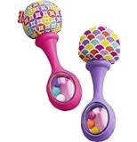 Fisher-Price Baby Newborn Toys Rattle 'n Rock Maracas,Set of 2 Soft Musical Instruments for Babies 3+ Months, Pink & Purple (Amazon Exclusive)