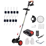 TOPWIRE Weed Wacker Cordless Weed Eater,3-in-1 Lightweight Push Grass String Trimmer Edger,21V Li-Ion Battery Powered,3 Lawn Tools with Lightweight Wheeled for Home Garden Yard Mowing（Black）