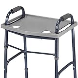 DMI Walker Tray With Cup Holders, Walker Tray For Folding Walkers, Gray