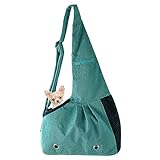 COMSUN Dog Cat Sling Carrier Dog Travel Sling Bag Hands Free and Thick Padded Adjustable Shoulder Strap Breathable Shoulder Bag for Puppy Dogs Cats Outdoor Hiking,Green (Small)