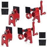 FASTORS Wood Clamps 2-Pack 3/4 Inch Pipe Clamps for Woodworking Heavy Duty with 2 Sets Pads, Install 3/4'Pipes for Use as Bar Clamps Red