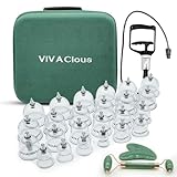 ViVACious Cupping Kit for Massage Therapy - 24 Pcs Cupping Set Massage Therapy Cups | Professional Cupping Therapy Set with Gua Sha Tool and Face Roller | Portable Massage Suction Cups for Body
