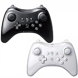 Beproess Wireless Classic Pro Controller for Wii U Pro Console with USB Charging Cable(White and Black)