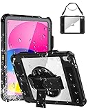 AICase iPad 10th Generation Waterproof Case iPad 10th 10.9 2022,Built-in Screen Protector Shockproof Drop Proof Protective Case with Pen Holder+Hand Strap+Kickstand,Compatible with Magic Keyboard