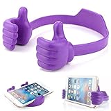 Kinizuxi Thumbs Up Cell Phone Holder for Desk, Universal Flexible Cell Phone Stand for Tablet Holder, Cellphone Holder Smartphone Stand Holder for iPhone iPad Samsung and More (Purple)