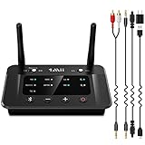 1Mii B03 Bluetooth 5.0 Transmitter Receiver for TV Home Stereo BT Headphones, aptX Low Latency & HD Bluetooth Audio Adapter, Splitter for Wired & Wireless, Optical RCA AUX 3.5mm Inputs / Outputs
