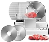 CukAid Electric Meat Slicer Machine for Home Use, 200W Deli Food Slicer,Meat Cutter Machine,Aluminum,Dishwasher Safe, Removable Blade & Food Carriage and Pusher, 7/8 Inch Adjustable Thickness