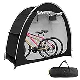 Outdoor Bike Covers Storage Shed Tent, 210D Oxford Foldable Waterproof Bicycle Shed for Bikes, Garden Tools, Lawn Mover (Black/2 Bike)