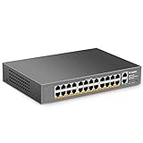 MokerLink 24 Port PoE Switch with 2 Gigabit Uplink Ethernet Port, 400W High Power, Support IEEE802.3af/at, Rackmount Unmanaged Plug and Play PoE+