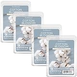 Scentsationals Scented Wax Fragrance Melts - Cotton Blossom - Wax Cubes Pack, Home Warmer Tart, Electric Wickless Candle Bar Air Freshener, Spa Aroma Decor Gift - 2.5 oz (4-Pack)