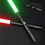 Oueyes Lightsabers Metal Hilt Dueling Light Sabers RGB 14 Color, FX Sound, Doubled Blade, Rechargeable Sword for Adult Kids Birthday Cosplay