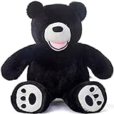 IKASA Giant Teddy Bear Stuffed Animal Plush Toy,Large Bear Cute Jumbo Soft Toys,Huge Big Size Fat Plushie,Gifts for Kids (Black, 39 inches)