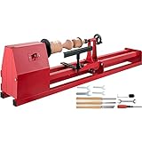 VEVOR Wood Lathe, 14' x 40', Power Wood Turning Lathe 1/2HP 4 Speed 1100/1600/2300/3400RPM, Benchtop Wood Lathe with 3 Chisels Perfect for High Speed Sanding and Polishing of Finished Work