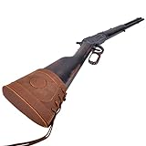 Tas Trost Gun Recoil Pad for Rifles Shotguns Shoting Gun Slip On Leather Recoil Reducing (Brown)
