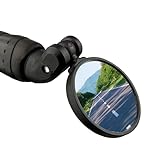 BriskMore Black Drop Bar Rearview Bike Mirror, 2' /50CM HD Wide View Convex Mirrors for Cyclists, 1 Pair Safety Glass Bicycle Mirror Both For Left& Righ Side for Road Bikes