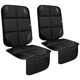 XHYANG Car Seat Protector 2 Pack Car Seat Cushion Mat Thickest Padding,Waterproof 600D Fabric Car Seat Covers for Non-Slip Backing Mesh Pockets for Baby and Pet(2 Seat Protector)