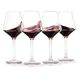 Unbreakable Stemmed Wine Glasses, Tritan Acrylic | Set of 4 | European Style Crystal Drinkware, 18oz With Stems Dishwasher Safe Shatterproof BPA-free plastic, Reusable, All Purpose Glassware