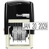 ExcelMark 7820 Self-Inking Rubber Date Stamp – Great for Shipping, Receiving, Expiration and Due Dates (Black Ink)
