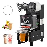 GARVEE Cup Sealing Machine, Full Automatic Cup Sealer Machine 3.54'/3.74', Bubble Tea Sealing Machine 500-650 Cup/h, Digital Control LCD Panel Cup Sealer Machine for Bubble Milk Tea Coffee