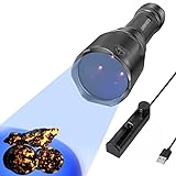 LUMENSHOOTER S3 365nm UV Flashlight with 3 LEDs, Rechargeable Black Light Torch for Resin Curing, Rocks Searching, Scorpion & Pet Urine Finding