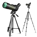 Nexiview 25-75x60 Spotting Scope with 64in Tripod, Carry Bag - Clear Low Light Vision Spotting Scopes - Fogproof Spotting Scopes for Target Shooting, Hunting, Birding, Wildlife Viewing (Green)
