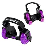 New-Bounce Heel Wheel Skates with Lights - Jet Wheelies for Shoes - Adjustable Roller Heel Skates for Kids - One Size Fits Most (Purple)