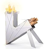 Vire Stove - Portable & Foldable Outdoor Wood Burning Rocket Stove | Survival or Emergency Gear | Camping Cooking Twig Stove
