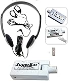 SuperEar Personal Sound Amplifier Model SE5000 (PSAP), 50dB Gain, Hand Held Pocket Size Audio Amplifier with Headphones, EarBuds, Tactile On/Off Volume Control for Adults, Audiologists, and Seniors