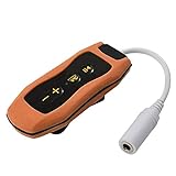 Saycker Portable FM Radio Diving MP3 Music Player IPX8 Water-Proof Rechargeable USB2.0 with Water-Proof Headphone Suitable for Swimming and Running(Orange)