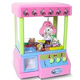 Bundaloo Unicorn Claw Machine Arcade Game and Candy Dispenser for Small Prizes Toys and Treats, Plays Original Arcade Music Sounds, Cool Mini Vending Machine