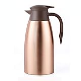 68oz Coffee Carafe Airpot Insulated Coffee Thermos Urn Stainless Steel Vacuum Thermal Pot Flask for Coffee, Hot Water, Tea, Hot Beverage - Keep 12 Hours Hot, 24 Hours Cold -Gold …