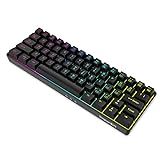 Snpurdiri 60% Gaming Keyboard,RGB Compact Small Wired Office Membrane Keyboard for Windows Laptop PC Mac - Black