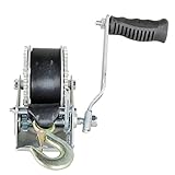 marddpair 2000lbs Boat Trailer Winch Heavy Duty Hand Winch Steel Hand Winch with 6m (20ft) Strap Two-Way Ratchet