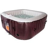 #WEJOY AquaSpa Portable Hot Tub 61X61X26 Inch Air Jet Spa 2-3 Person Inflatable Square Outdoor Heated Hot Tub Spa with 120 Bubble Jets