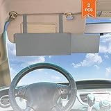Car Visor Sunshade, WANPOOL Car Visor Anti-Glare Sunshade Extender for Front Seat Driver and Passenger - 2 Pieces (Gray)