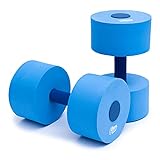 Sunlite Sports High-Density EVA-Foam Dumbbell Set - Soft Padded - Water Aerobics, Aqua Therapy, Pool Fitness, Water Exercise - Advanced Size (Blue, Medium)