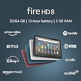 Fire HD 8 tablet, 8' HD display, 32 GB, (2020 release), designed for portable entertainment, Black