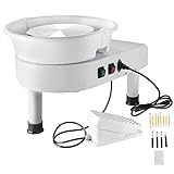 MAOPINER 25CM Pottery Wheel Forming Machine 350W Electric DIY Clay Tool with Foot Pedal and Detachable Basin for Ceramic Work Art Craft