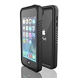 Waterproof Case for iPod 7/ iPod 6/iPod 5, DINGXIN Waterproof Shockproof Dirtproof Snowproof Case Rugged Clear Cover for iPod Touch 5th/6th/7th Generation for Snorkeling (Black, iPod Touch 7)