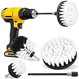 Soft White Drill Brush Attachment Set - Car Interior Detailing Kit, All Purpose Power Drill Brush with Extend Attachment for Car, Boat, Seat, Carpet, Upholstery, Bathroom, Grout, Floor and Tile